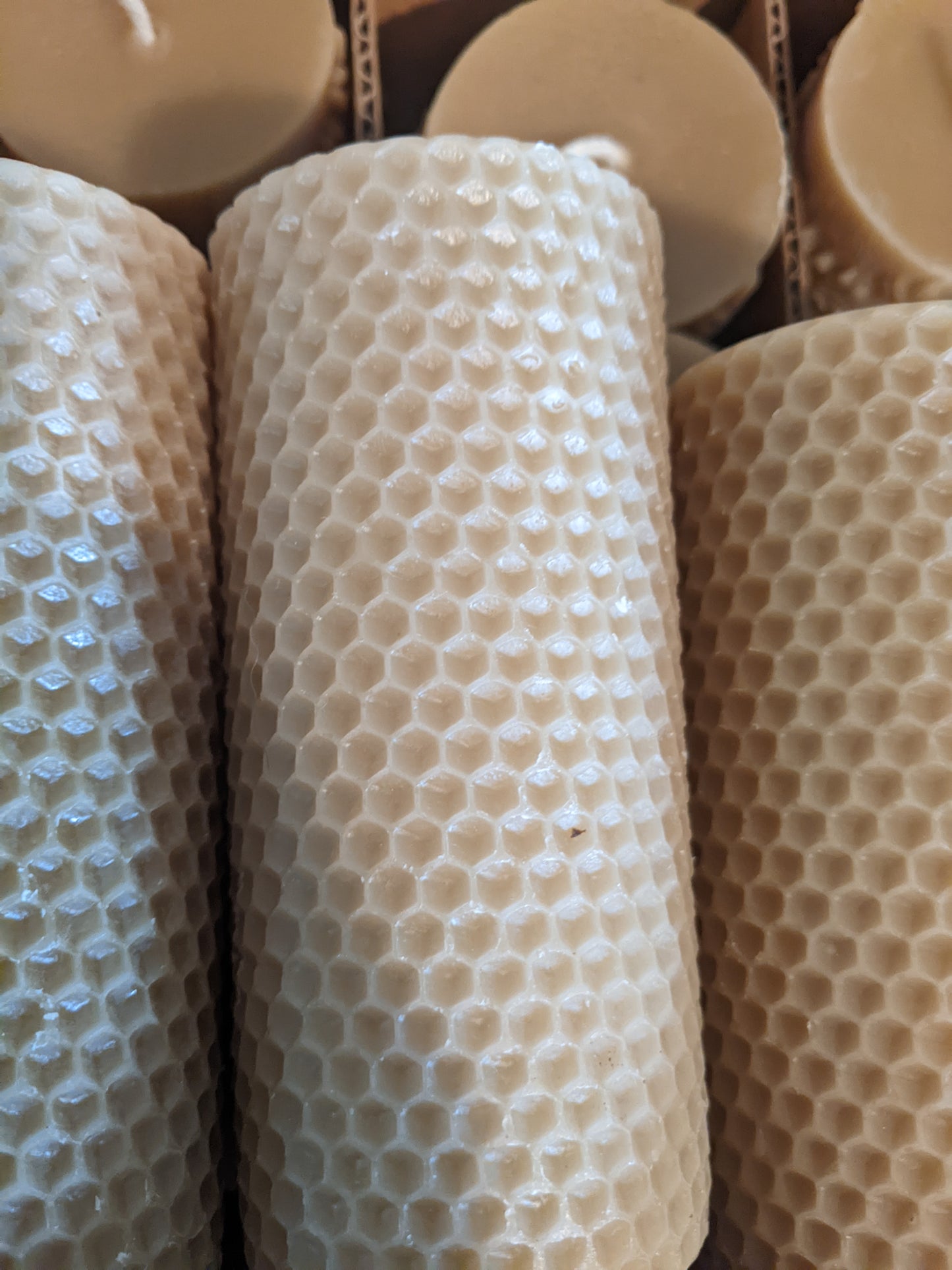 Honeycomb Pillar - Beeswax Candle