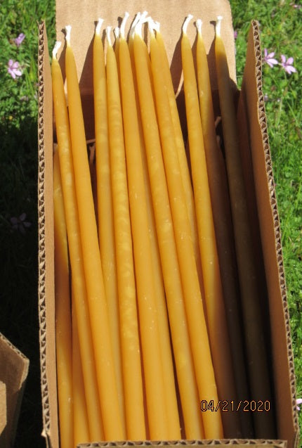 7/16" - Hand Dipped Pure Beeswax Taper